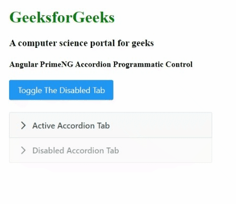 Angular PrimeNG Accordion程序化控制
