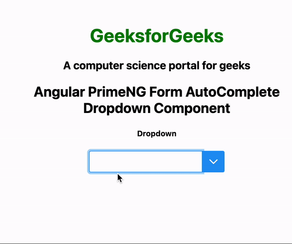 Angular PrimeNG Form AutoComplete Dropdown组件