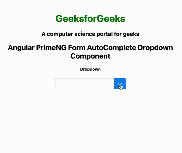 Angular PrimeNG Form AutoComplete Dropdown组件