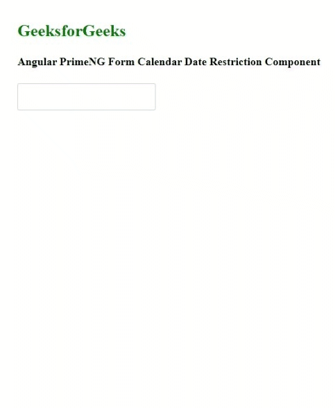 Angular PrimeNG表格日历日期限制组件