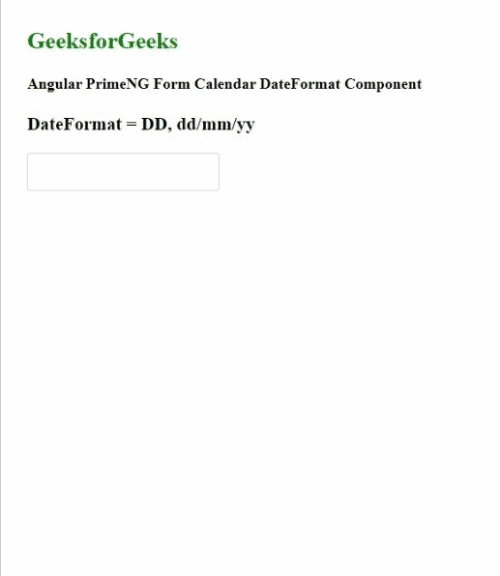 Angular PrimeNG Form Calendar DateFormat组件