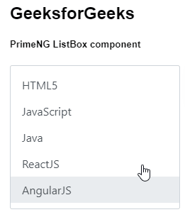 Angular PrimeNG ListBox组件