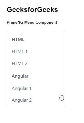 Angular PrimeNG菜单组件