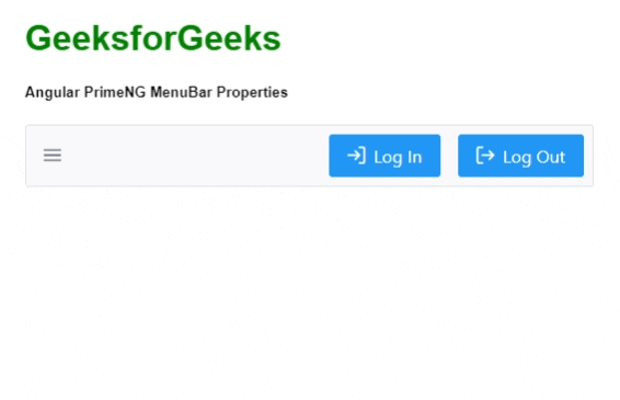 Angular PrimeNG Menubar属性