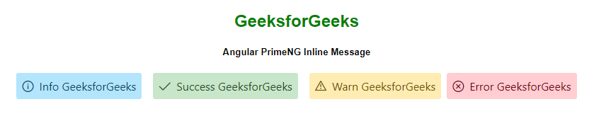 Angular PrimeNG消息 内联消息