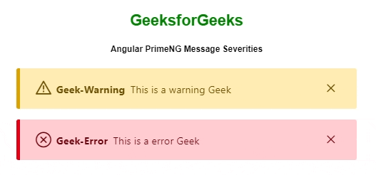 Angular PrimeNG消息的严重性