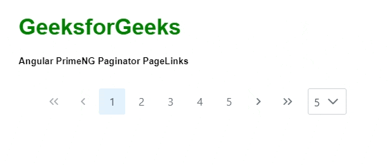 Angular PrimeNG Paginator PageLinks