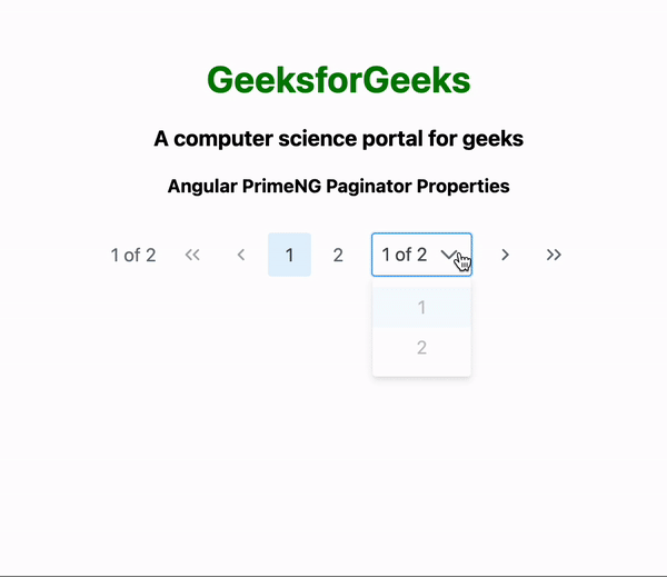 Angular PrimeNG Paginator属性
