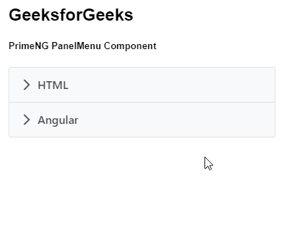 Angular PrimeNG PanelMenu组件