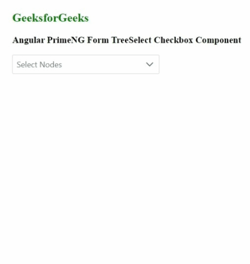 Angular PrimeNG Form TreeSelect Checkbox组件