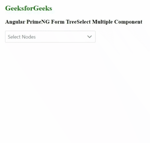 Angular PrimeNG Form TreeSelect Multiple Component