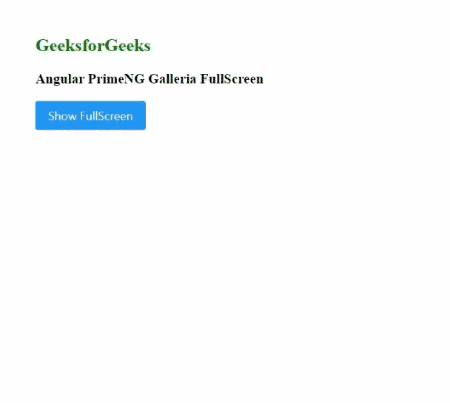 Angular PrimeNG Galleria FullScreen