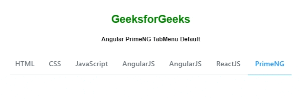 Angular PrimeNG TabMenu 默认