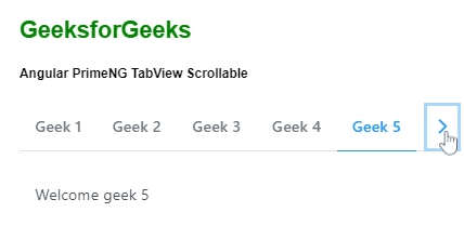 Angular PrimeNG TabView可滚动