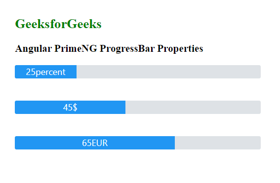 Angular PrimeNG ProgressBar属性