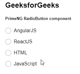 Angular PrimeNG RadioButton组件