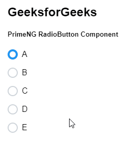 Angular PrimeNG RadioButton组件