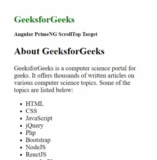 Angular PrimeNG ScrollTop目标元素