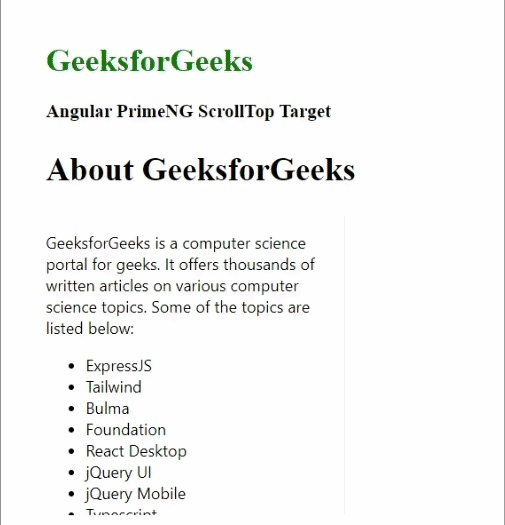 Angular PrimeNG ScrollTop目标元素