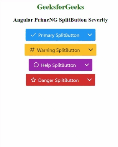 Angular PrimeNG SplitButton的严重性