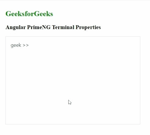 Angular PrimeNG终端属性
