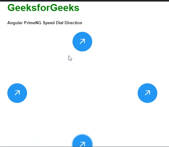 Angular PrimeNG快速拨号方向
