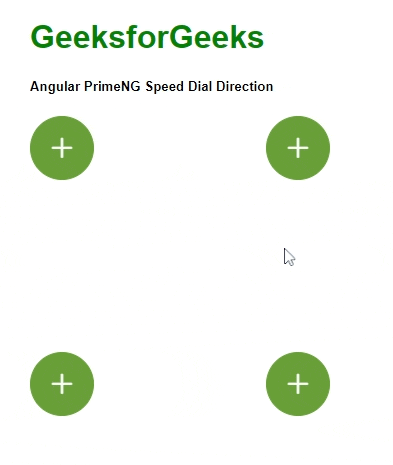 Angular PrimeNG快速拨号方向