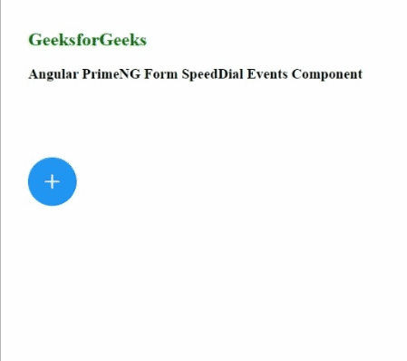 Angular PrimeNG快速拨号事件