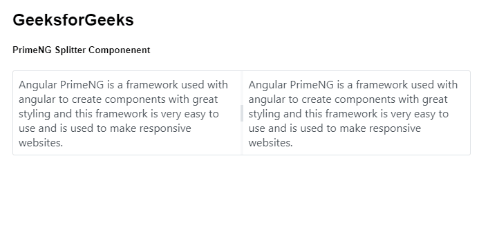 Angular PrimeNG Splitter组件