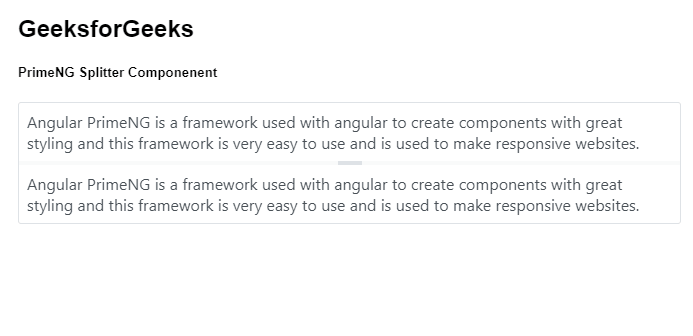 Angular PrimeNG Splitter组件