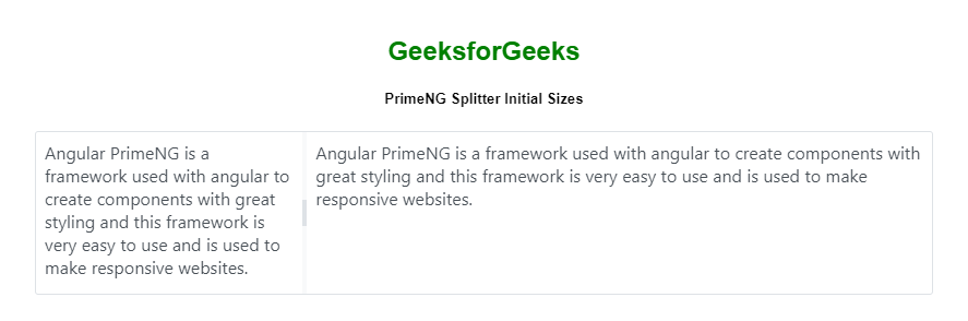Angular PrimeNG分割器初始尺寸