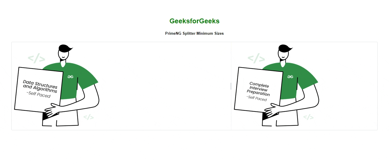 Angular PrimeNG Splitter最小尺寸