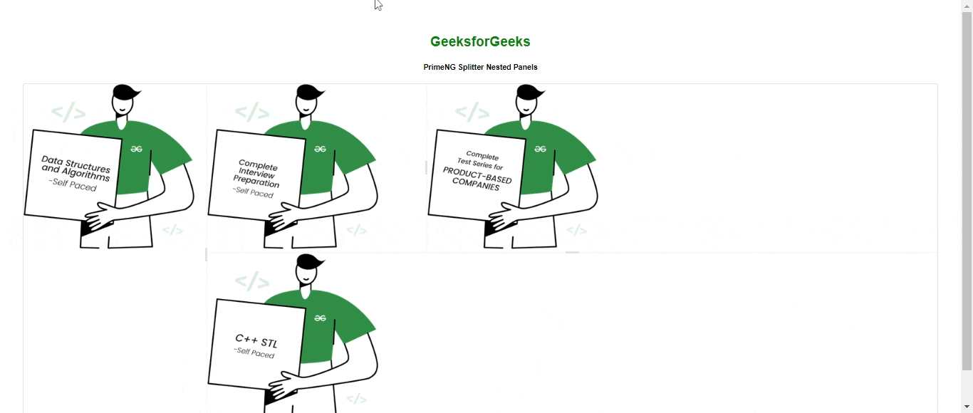 Angular PrimeNG Splitter嵌套面板