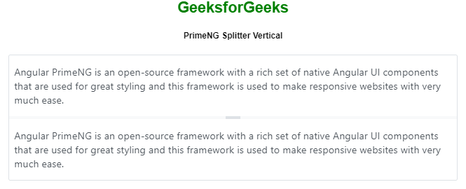 Angular PrimeNG垂直Splitter