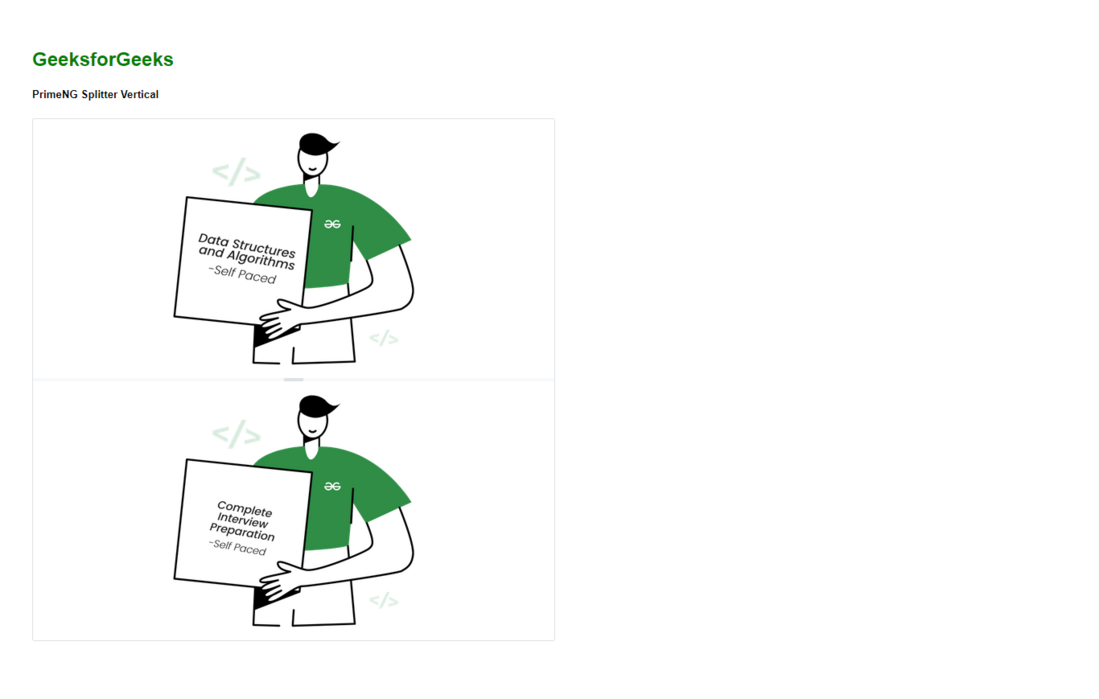 Angular PrimeNG垂直Splitter