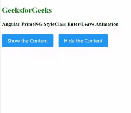 Angular PrimeNG StyleClass进入/离开动画