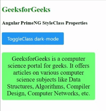 Angular PrimeNG StyleClass属性 Angular PrimeNG StyleClass属性