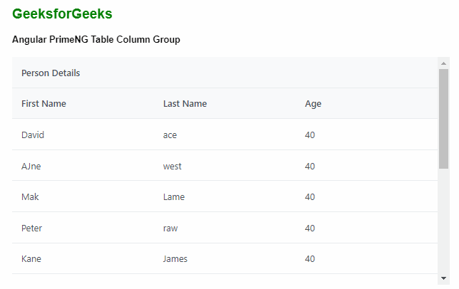 Angular PrimeNG表列组 Angular PrimeNG表列组
