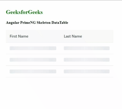 Angular PrimeNG Skeleton数据表