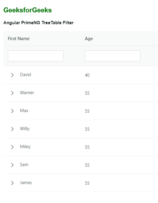 Angular PrimeNG TreeTable过滤器 Angular PrimeNG TreeTable过滤器