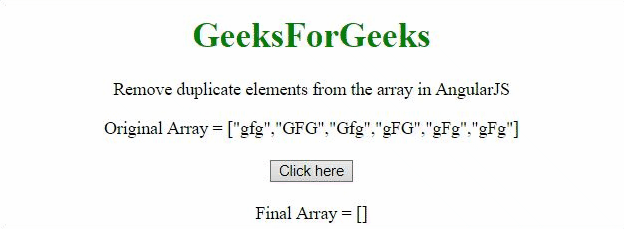 使用AngularJS从数组中移除重复的元素 使用AngularJS从数组中移除重复的元素