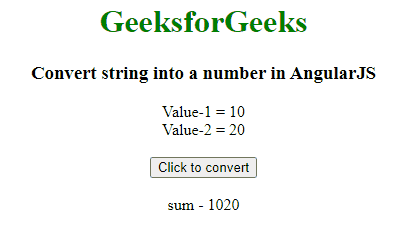 如何使用AngularJS将字符串转换成数字？