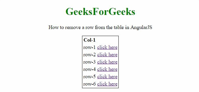如何使用AngularJS从表中删除一个行？