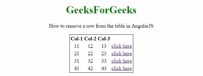 如何使用AngularJS从表中删除一个行？