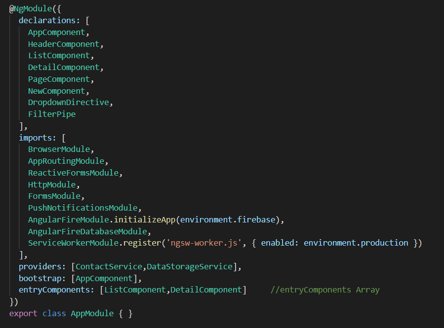 什么是angular ngModule中的 entryComponents？