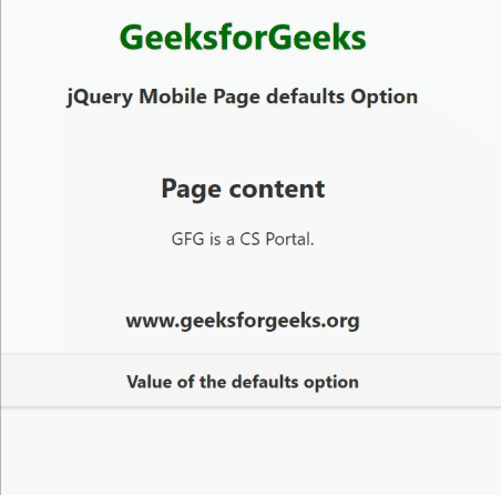 jQuery Mobile页面默认选项