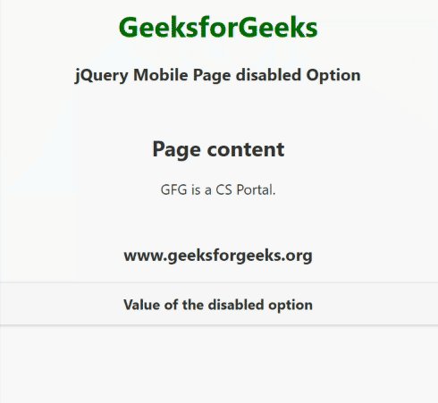 jQuery移动页面禁用选项