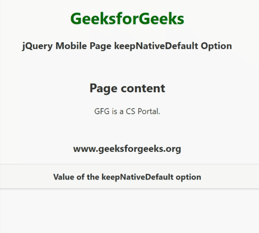 jQuery Mobile Page keepNativeDefault选项