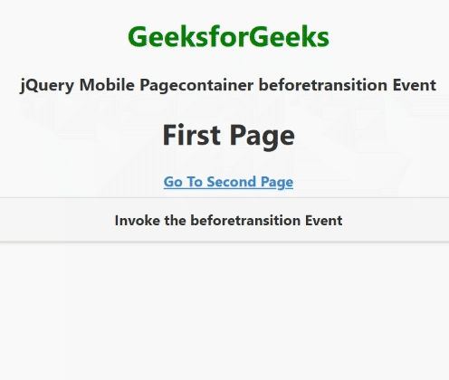 jQuery Mobile Pagecontainer beforetransition事件
