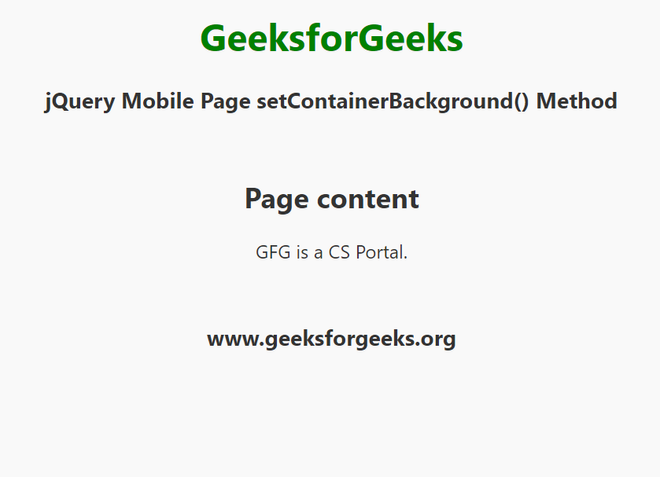 jQuery Mobile Page setContainerBackground()方法